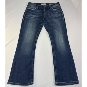 Daytrip Jeans Women's 29S 29 Short Virgo Bootcut Blue Faded Medium Wash Whiskers